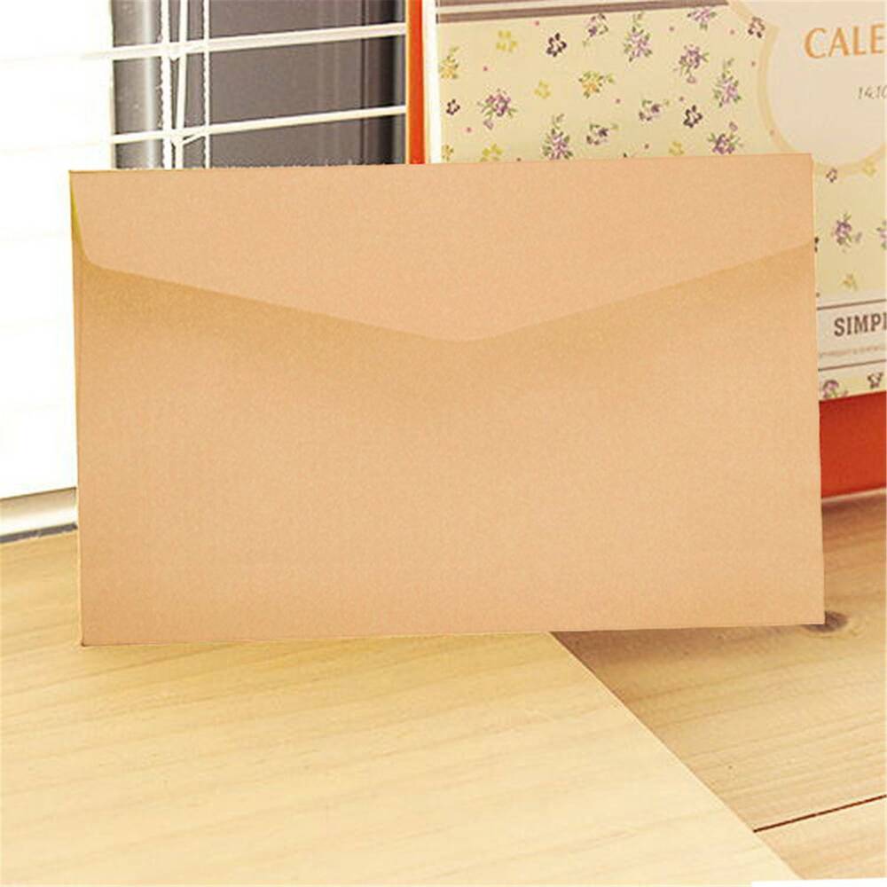 100PCS Mini Envelopes Small White Kraft Brown 82mm x 115mm Wedding RSVP Cards