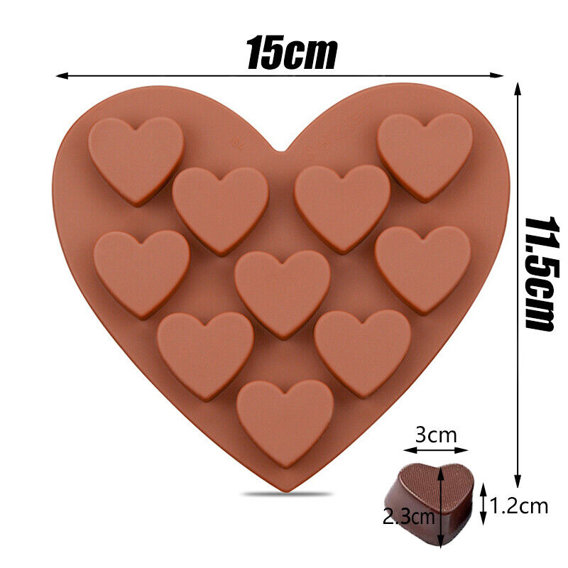 Love Heart Silicone Mould Ice Cube Tray Jelly Chocolate Cookie Cake Baking Mold