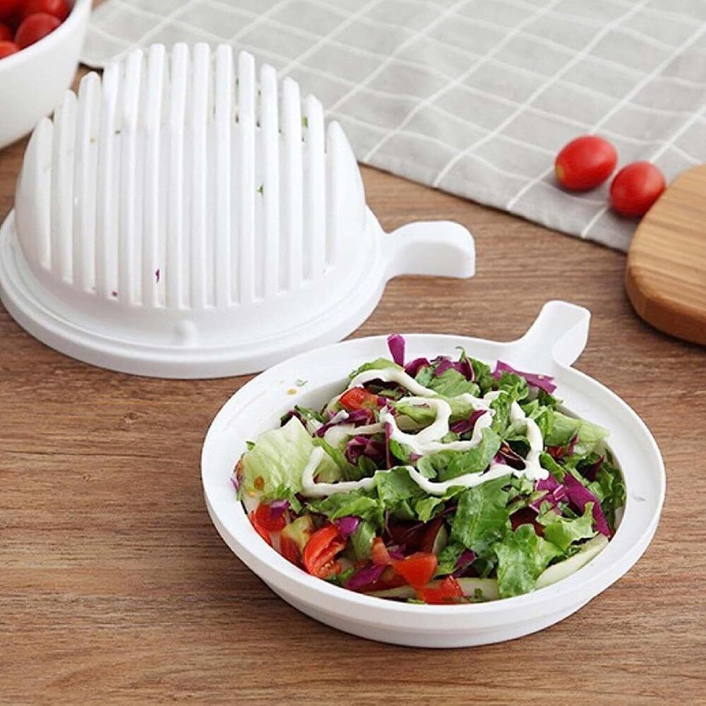 Salad Cutter Bowl Vegetable Chopper Fruit Basket Fresh Salad Cutting Bowl