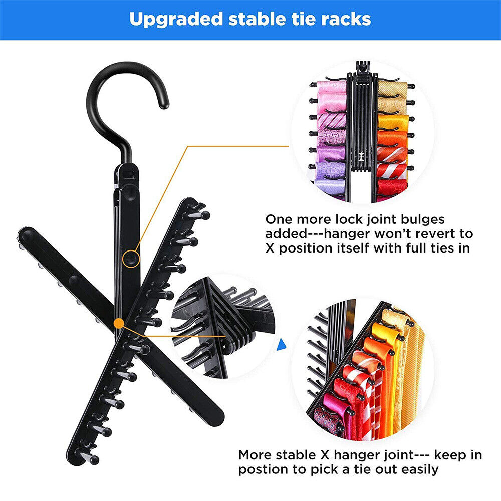 360 Rotating Compact Home Hanger NEW Rack Holder Adjustable Belt Scarf 20 Tie