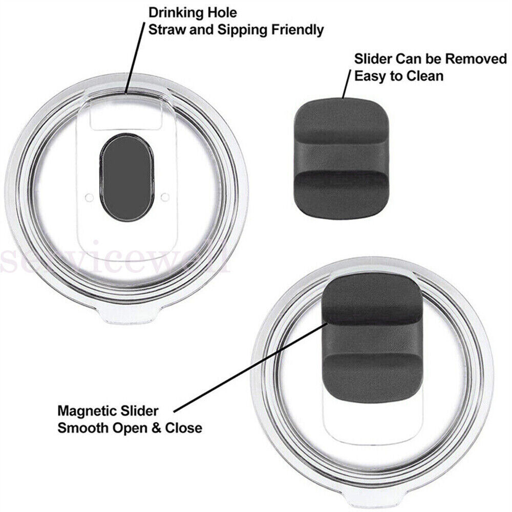 Magnetic Slider Lid 20/30oz Mug Tumbler Replacement For Rambler Yeti 1pc Tight