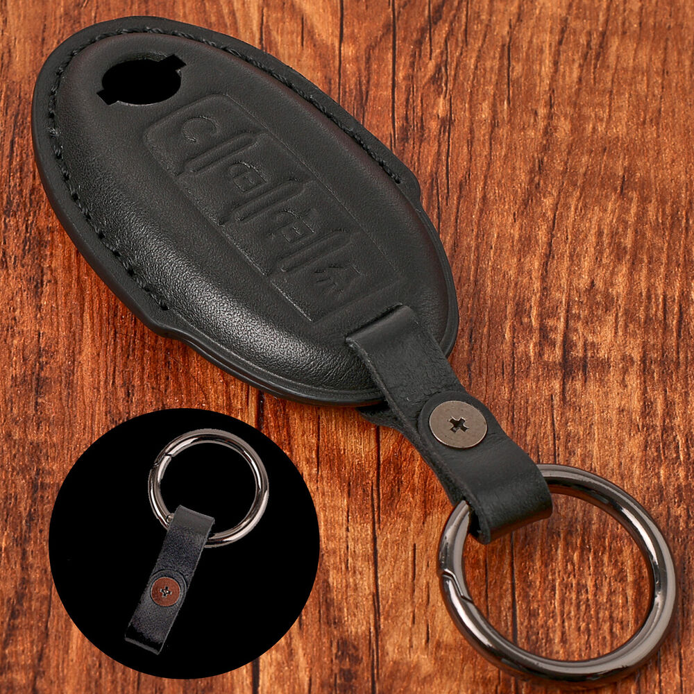 For Nissan Rogue Altima Sentra Genuine Leather Key Remote Case Cover 4 Buttons