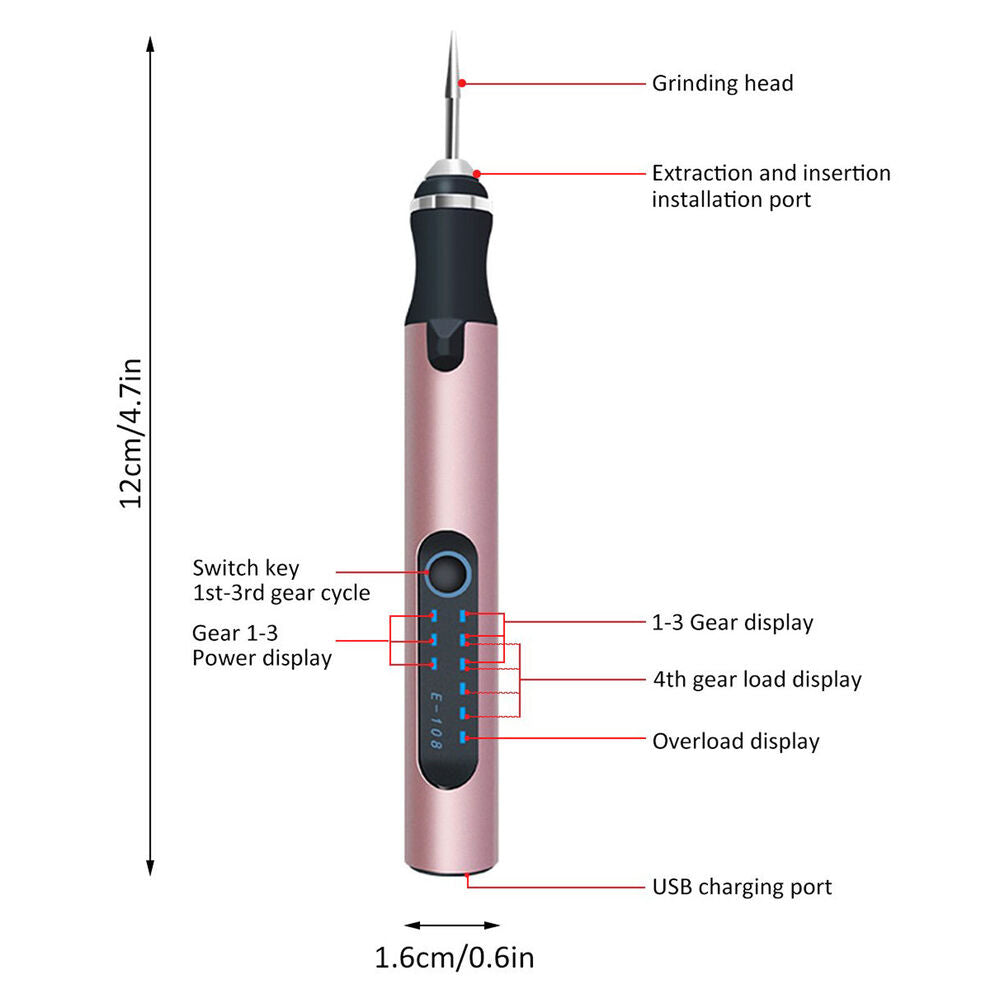 44pcs Electric Engraving Pen Cordless Carving Pen Rechargeable Micro Engraver Tool