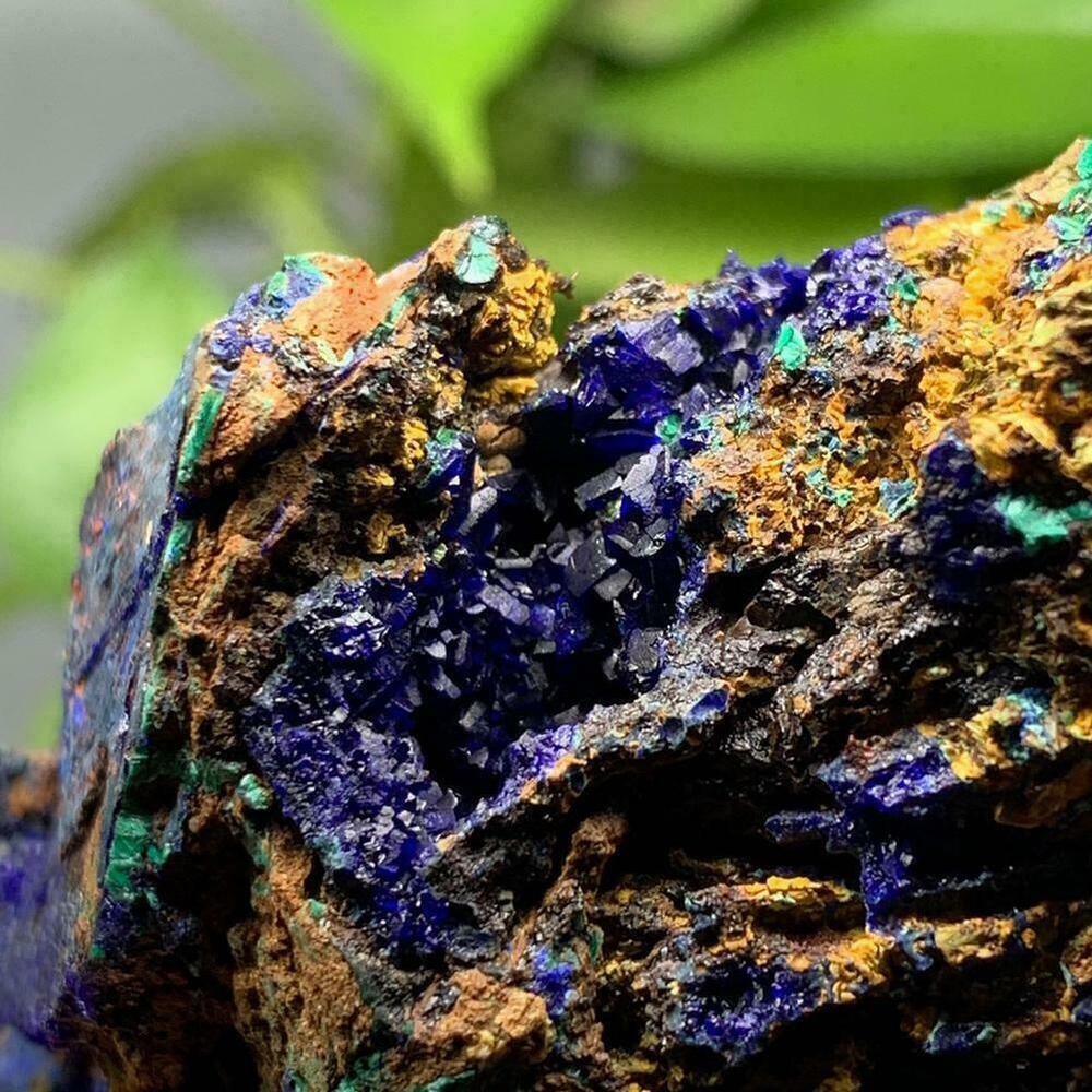 Natural Azurite Malachite Geode Crystal Mineral Specimen Stone Healing New Y6D8