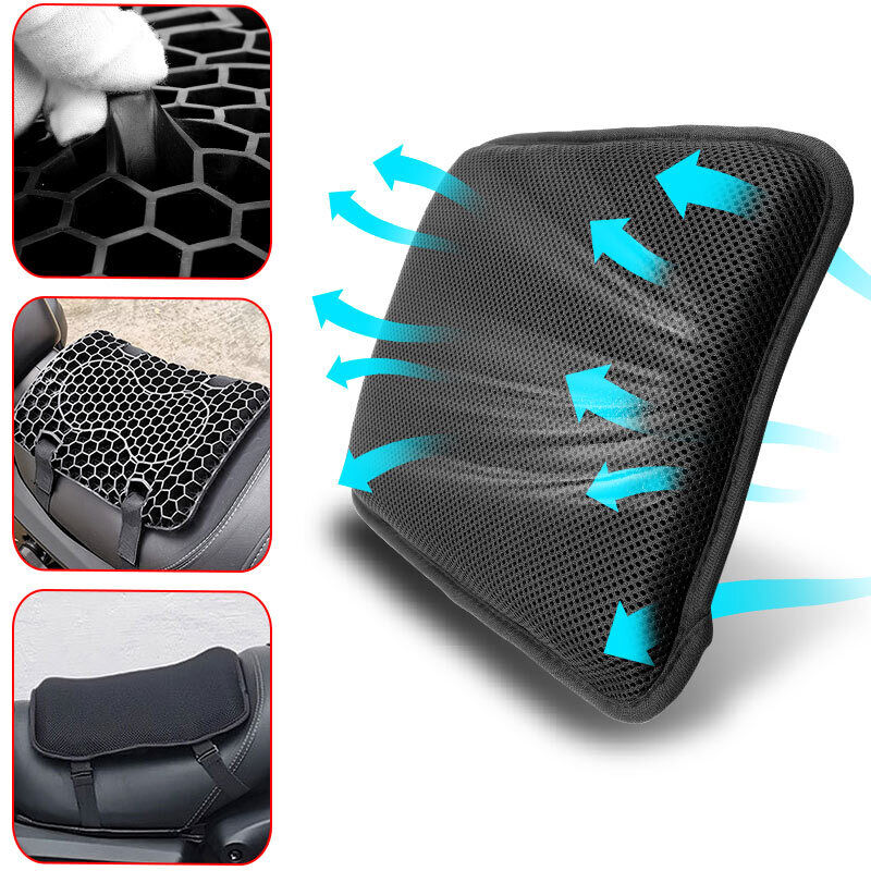 Universal Motorcycle Seat Cushion 3D Shock Absorption Motorbike Gel Seat Pad