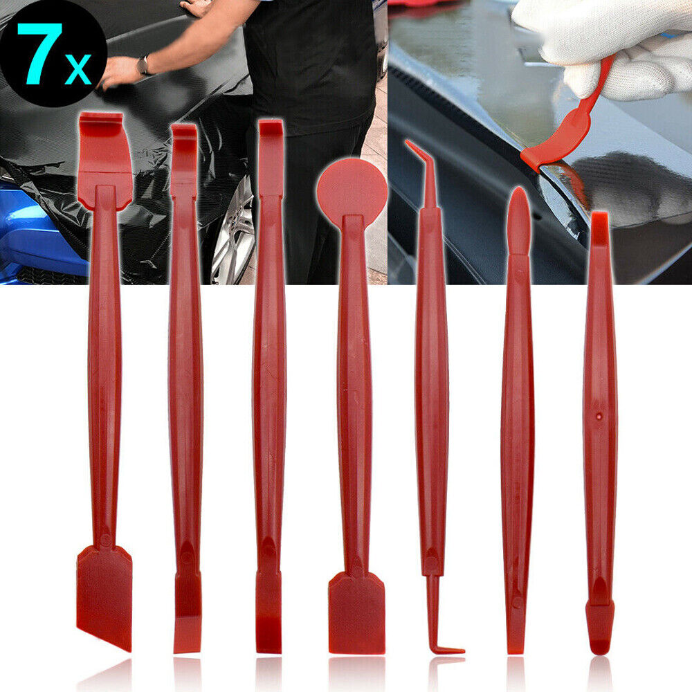 3D Carbon Fiber Decal Film Squeegee Felt Tools Kits Red Car Interior Accessories