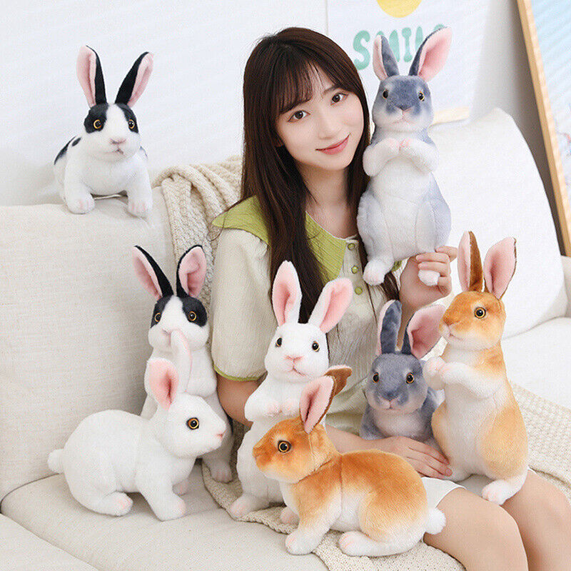 Realistic Rabbit Plush Toy Simulation Animal Doll Toys Kids Girls Birthday