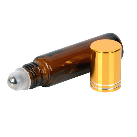 Rollerball Roll On Bottle Stainless Steel ball Amber Glass Essential Oil 12X10ml