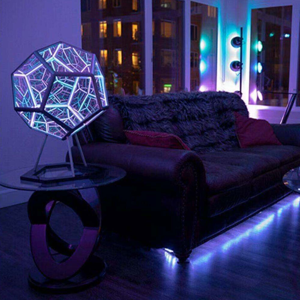 Infinity Dodecahedron Color Art Night Light LED Party Atmosphere Lamp Home Decor