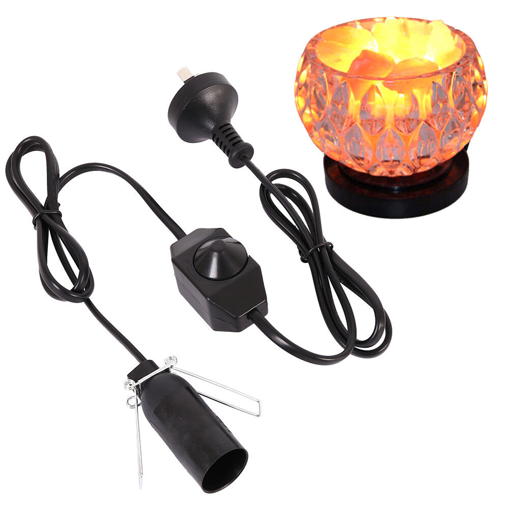 Salt Lamp Power Cord 1.8m Cable Black Wire Dimmer Button Control Bulb Switch