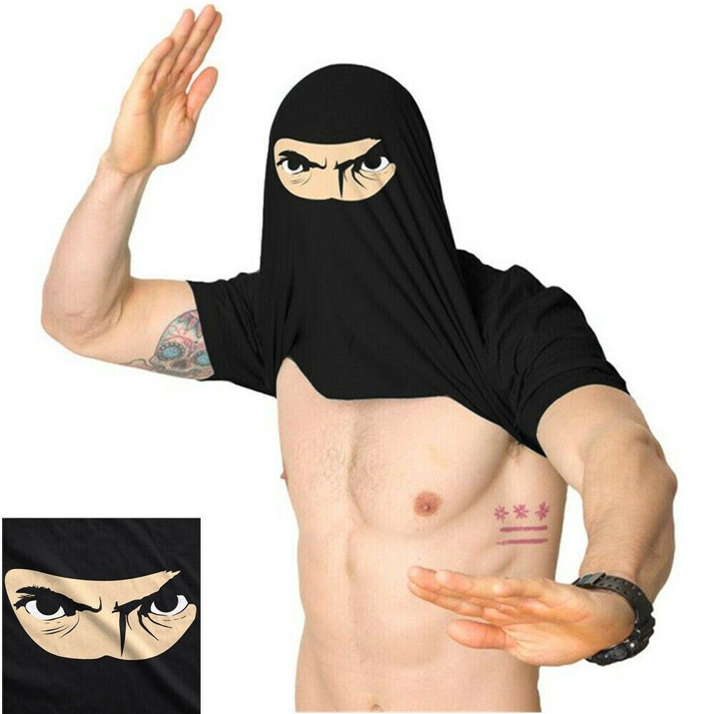 Mens Ask Me About My Ninja Disguise Flip T shirt Funny Costume Graphic Humor