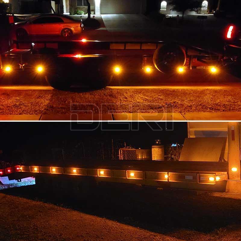 2X Amber Marker Lights LED Clearance Side Light Lamp Truck Trailer RV Waterproof