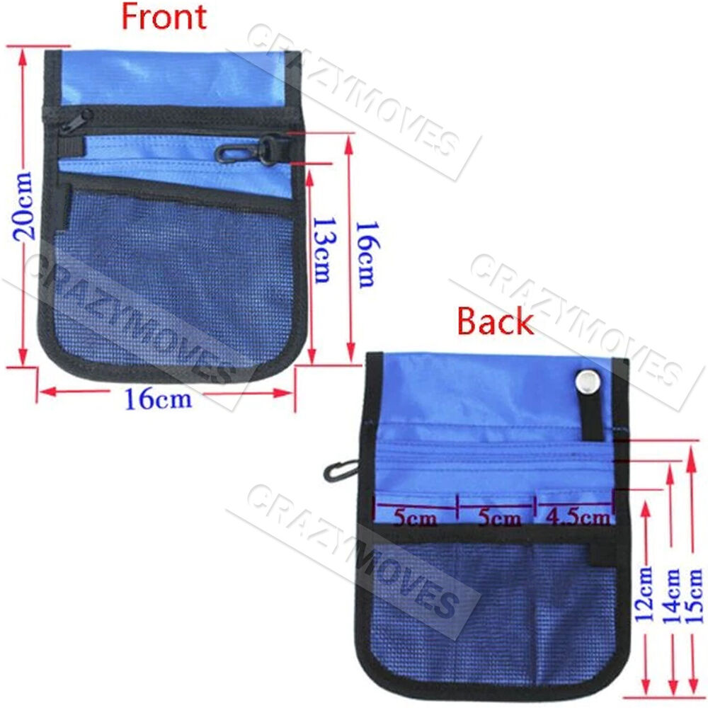 Nurse Pouch Extra Pocket Quick Pick Vet Agecare Waterproof Bag w/ Belt Strap