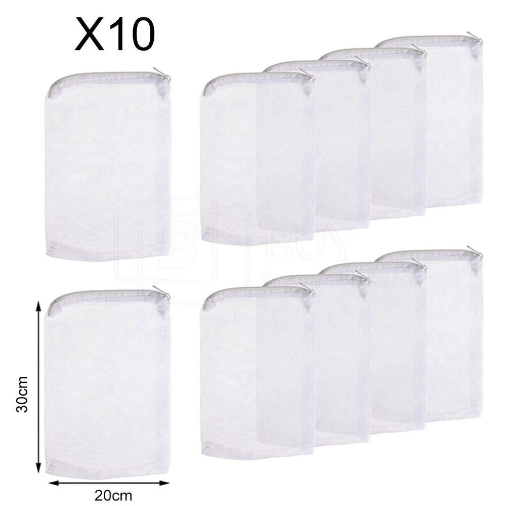 10Pcs Aquarium Filter Bags Fish Tank Bio Ball Media Mesh Storage Bag with Zipper