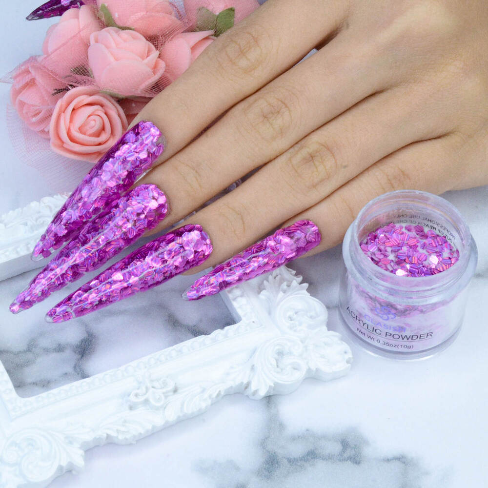 New Clasish Acrylic Glitter Powder for Nail Art False Tips Nail Deco