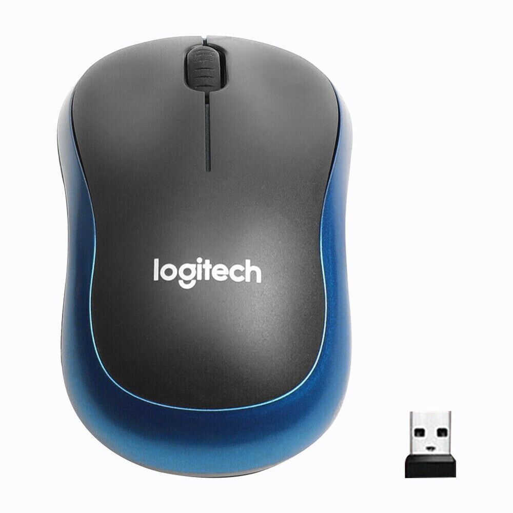 Logitech M185 Wireless Optical Mouse + USB Receiver Fit Compact PC Laptop Mouse