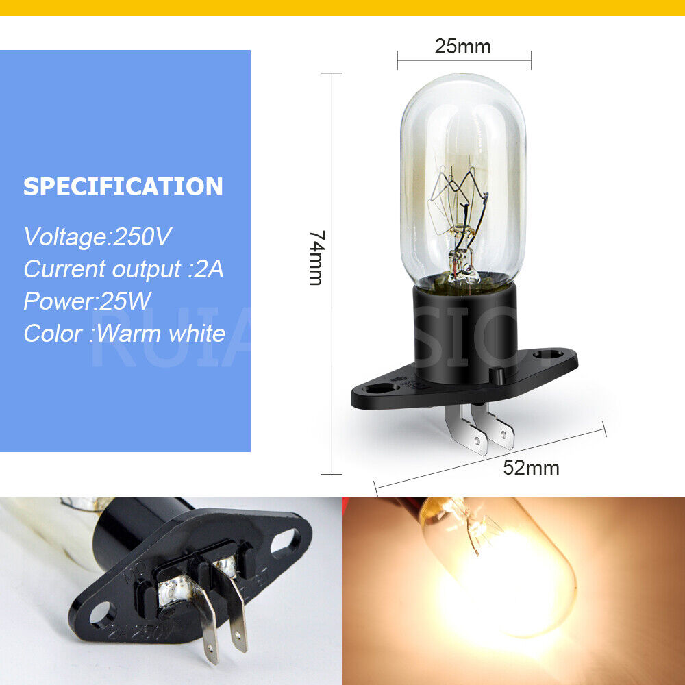 T170 Z187 Bulb Tungsten Filament Lamp Warm White 230V 250V Microwave Oven Light