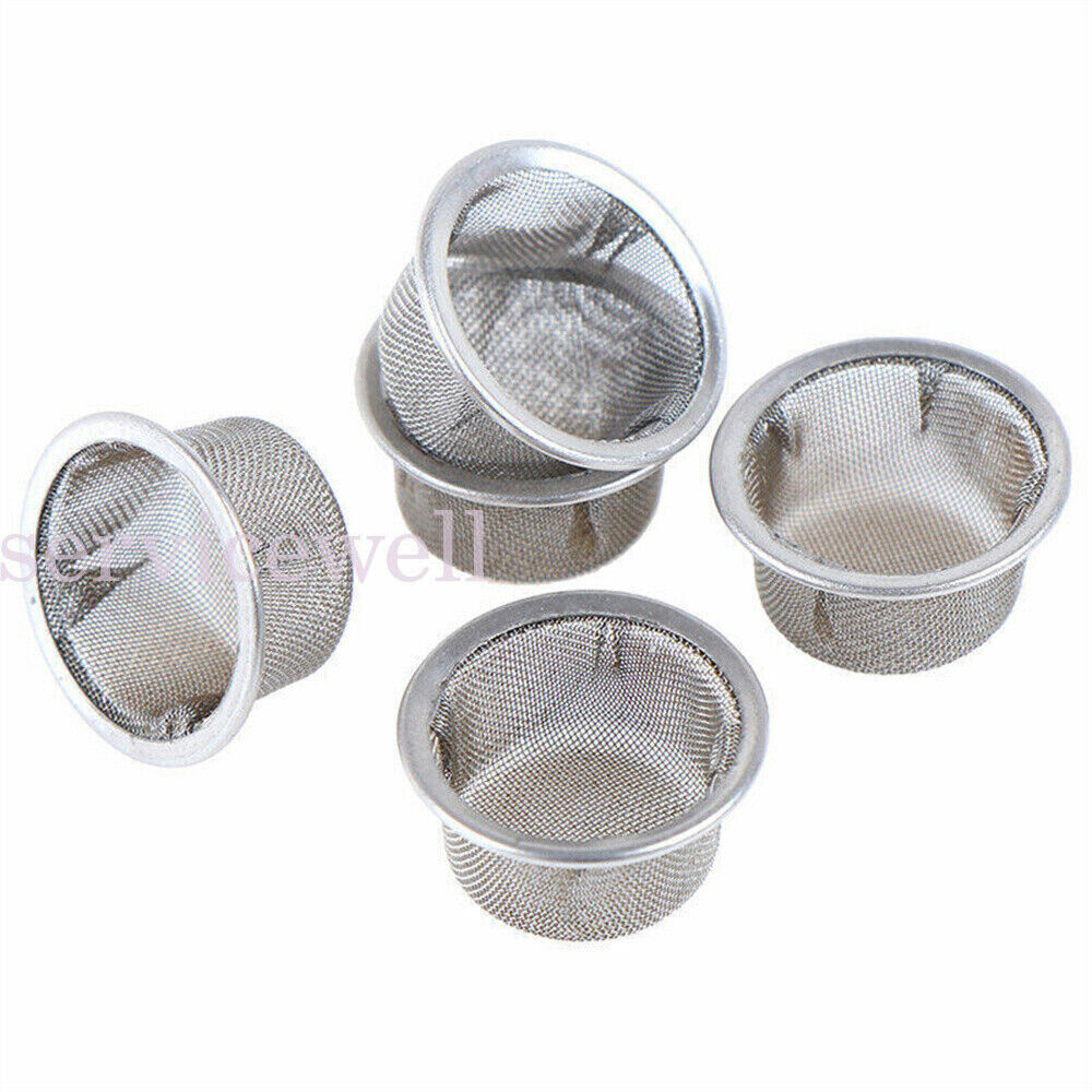 Reusable STAINLESS STEEL PIPE BOWL SCREEN GAUZE FILTER MESH Silver RING 16mm