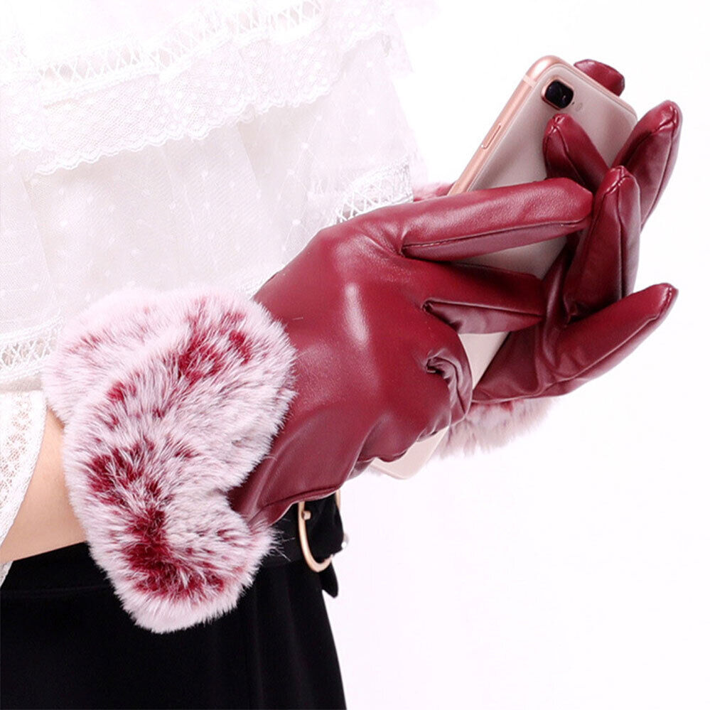 Leather With Velvet Lining Soft Gloves Quality Driving Warm Gloves Ladies Winter