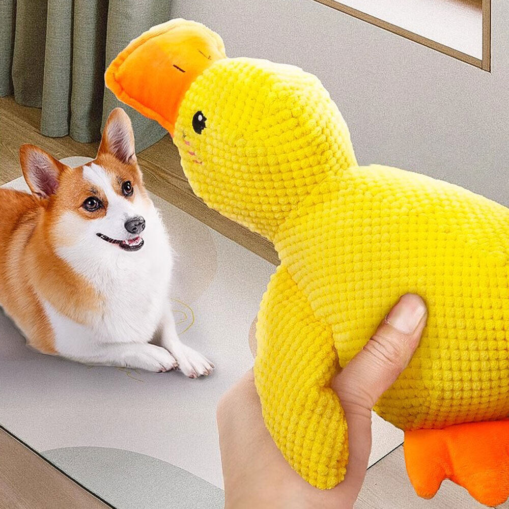 The Mellow-Dog, Yellow Mellow-Dog Calming Duck, Squeaky Dog Toy for Indoor Puppy