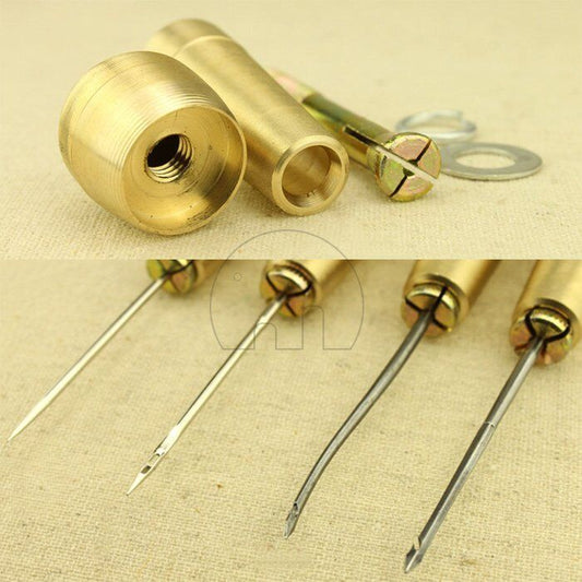 Portable Leather Shoes Tent Sewing Awl Hand Stitcher Taper Craft Needle Kit art