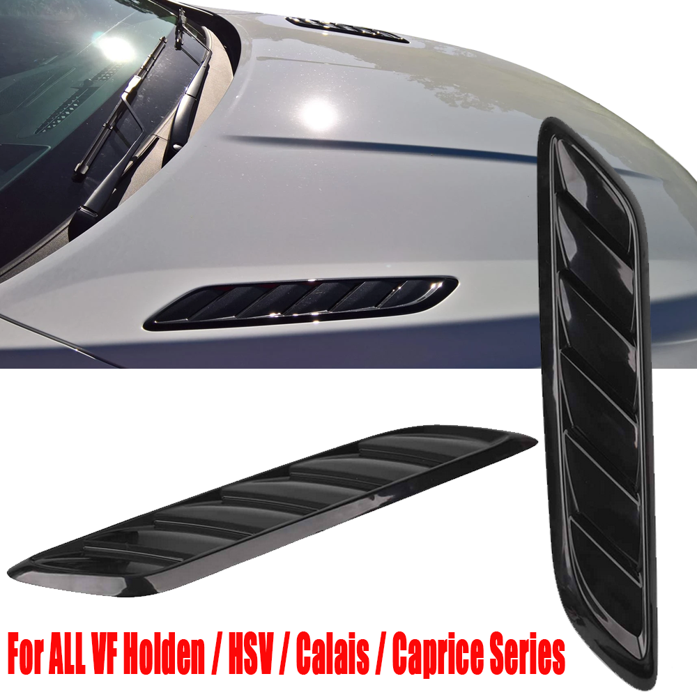 GLOSS BLACK BONNET VENTS FOR HOLDEN COMMODORE VF S / SS / SSV / SV6 / REDLINE