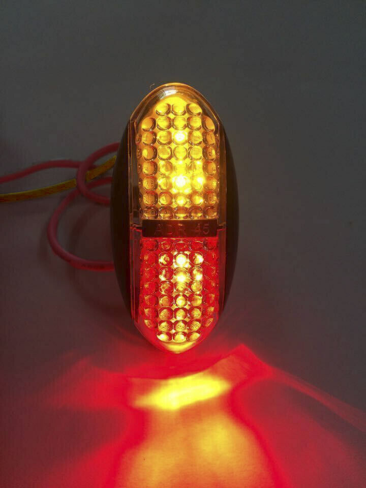 10x LED Trailer Truck 10v-30v Side Marker Amber Red Clearance Lights Indicators