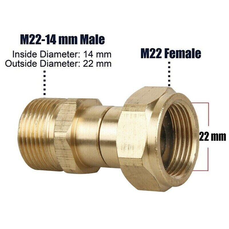 M22 14mm Thread Pressure Washer Swivel Joint,Ki Nk Free Connector Hose Fitting