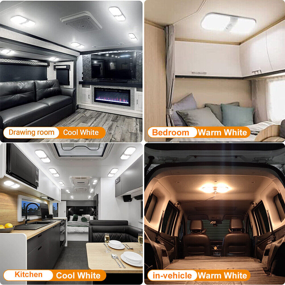 Led Interior Light 12V-24V Stepless Dimmable Warm Cool Natural RV Camper Ceiling