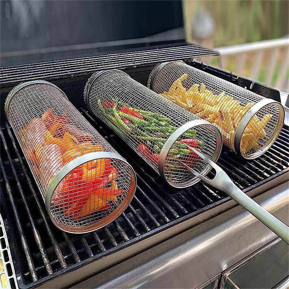 BBQ Net Cooking Tool BBQ Grill Basket for Outdoor Picnic Camping Bonfire Party