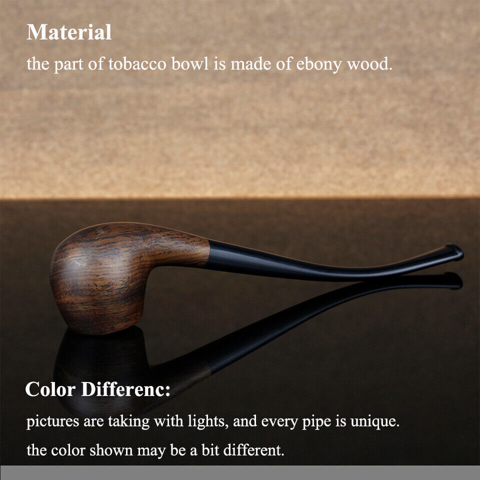 High Quanlity Ebony Wood Pipe Handmade Tobacco Pipes Wooden Smoking Pipe