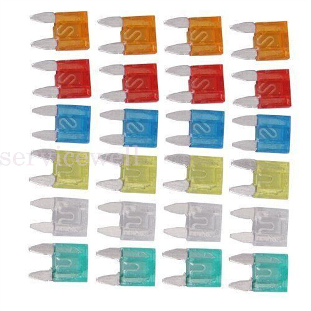 30pcs Mini Blade Fuses Set 5A 10A 15A 20A 25A 30A Fuse Assortment Kit For Car