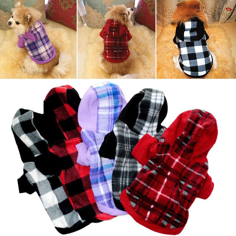 XS-XL Winter Warm Hoodie Small Dog Clothes Puppy Coat Jacket Pet Cat Sweater