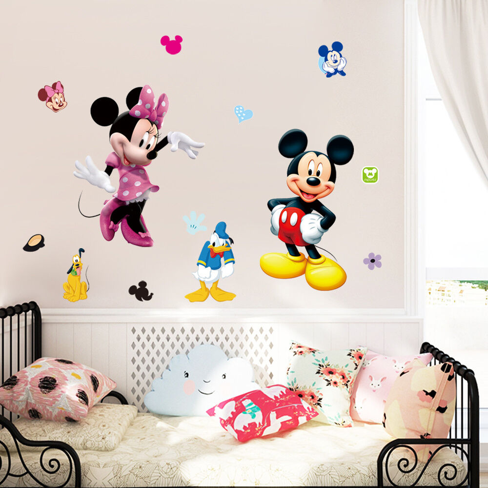 Wall Stickers Removable Mickey Mouse Kids Nursery Decal Picture Art Bedroom