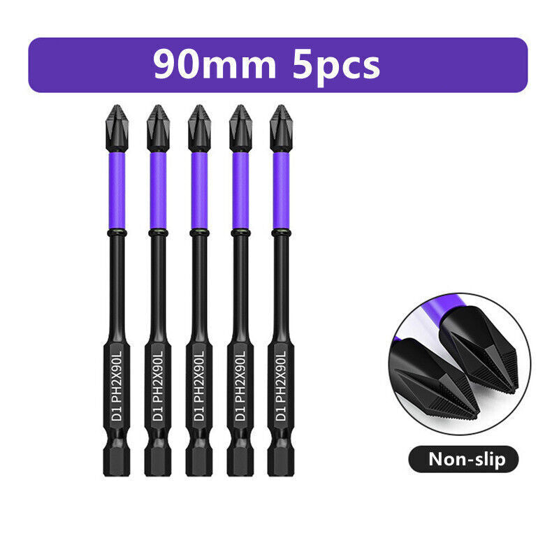 High Hardness Anti-shock Strong Magnetic Non-slip Bits Drill Screwdriver 5pcs