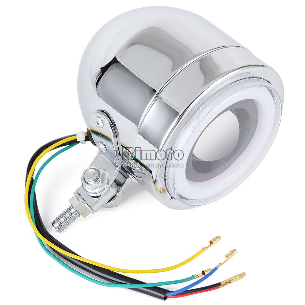 4.5''Inch 4-1/4'' Motorcycle Round LED White Headlight Retro Mount For Harley