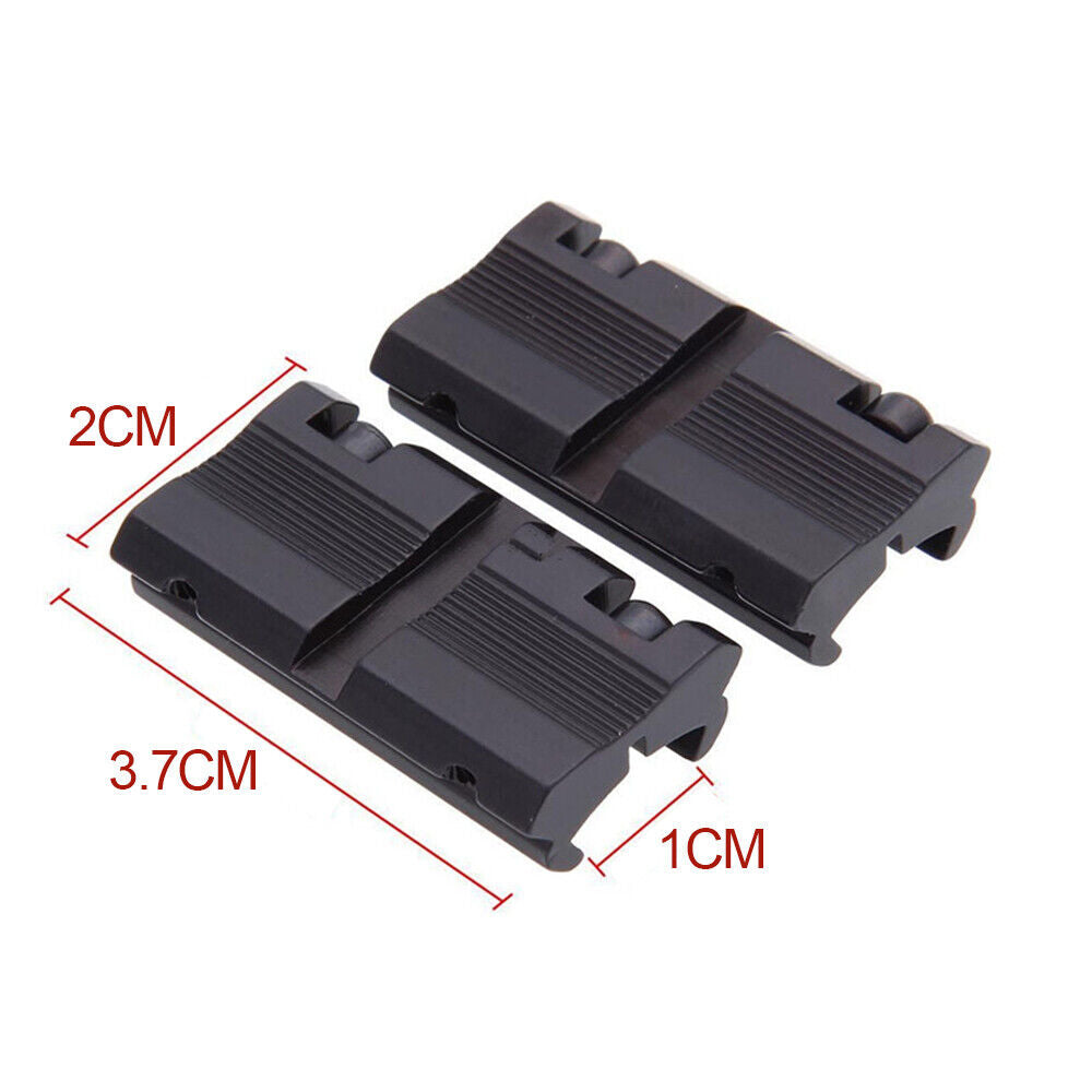 2PCS Tactical 11mm Dovetail to 20mm Weaver Picatinny Rail Adapter Mount 2023