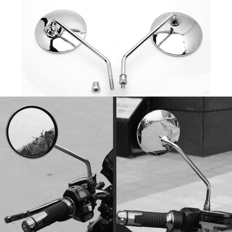 M8 M10 Motorcycle Round Rear View Side Mirrors For Yamaha Honda Suzuki Kawasaki