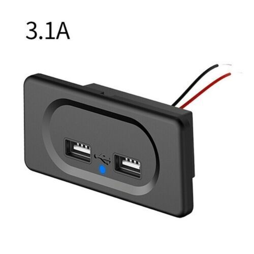 3.1A Universal Dual USB Port Car Fast Charger Socket Power Outlet Panel Caravan