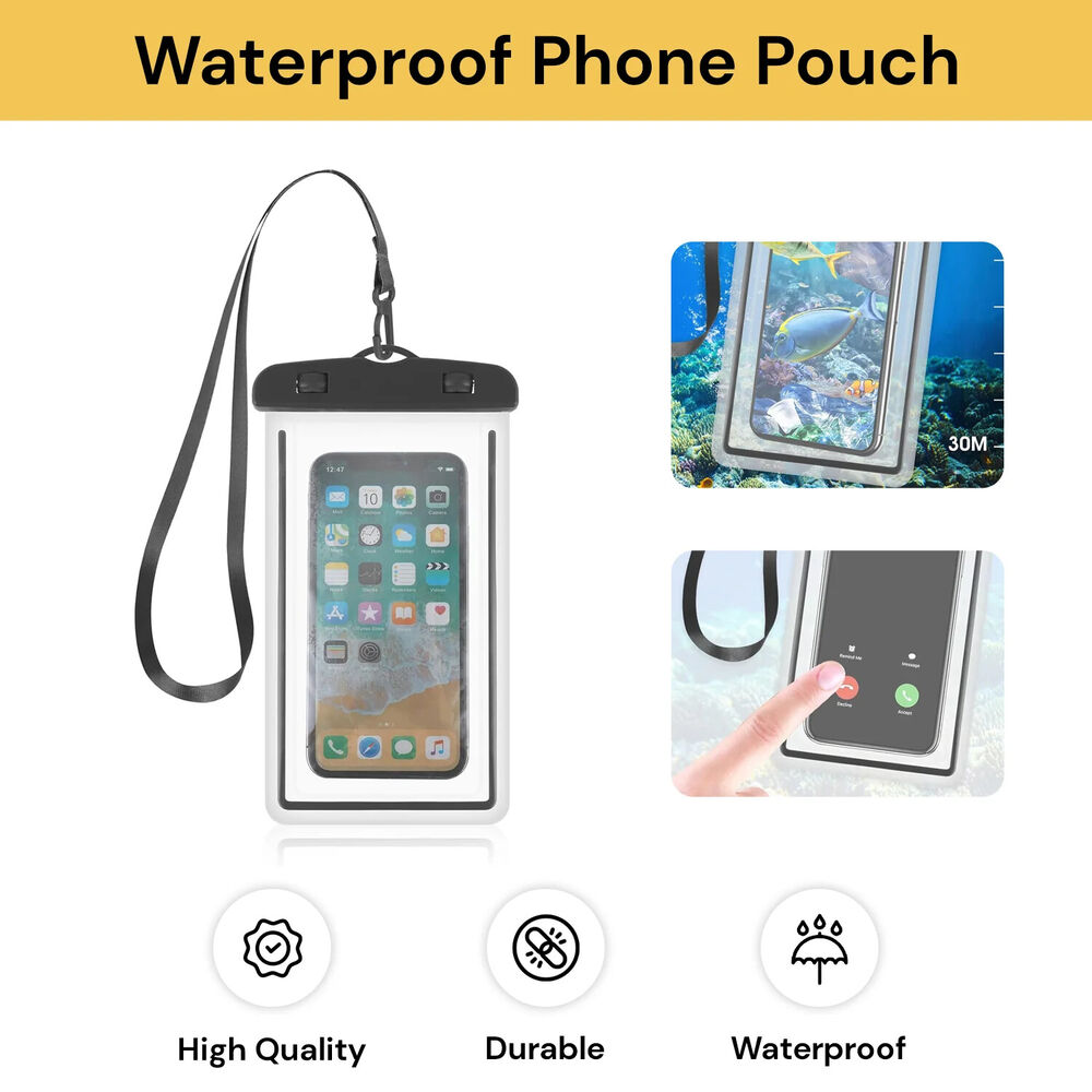 2pcs Universal Waterproof Case Bag IPX8 Floating Phone Pouch Case Dry Bag Underwater