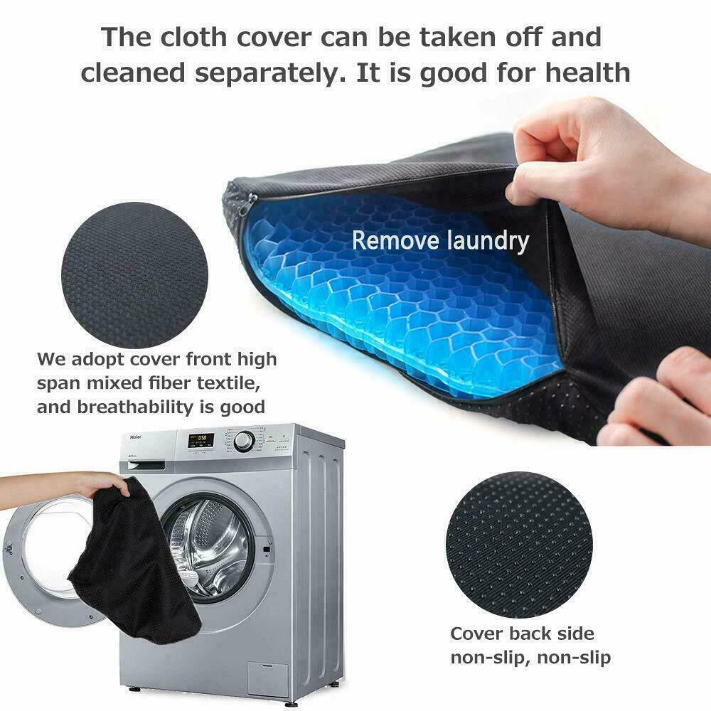 2x Gel Seat Cushion Cooling Seat Cushion Breathable Honeycomb Office Car Seat Mat