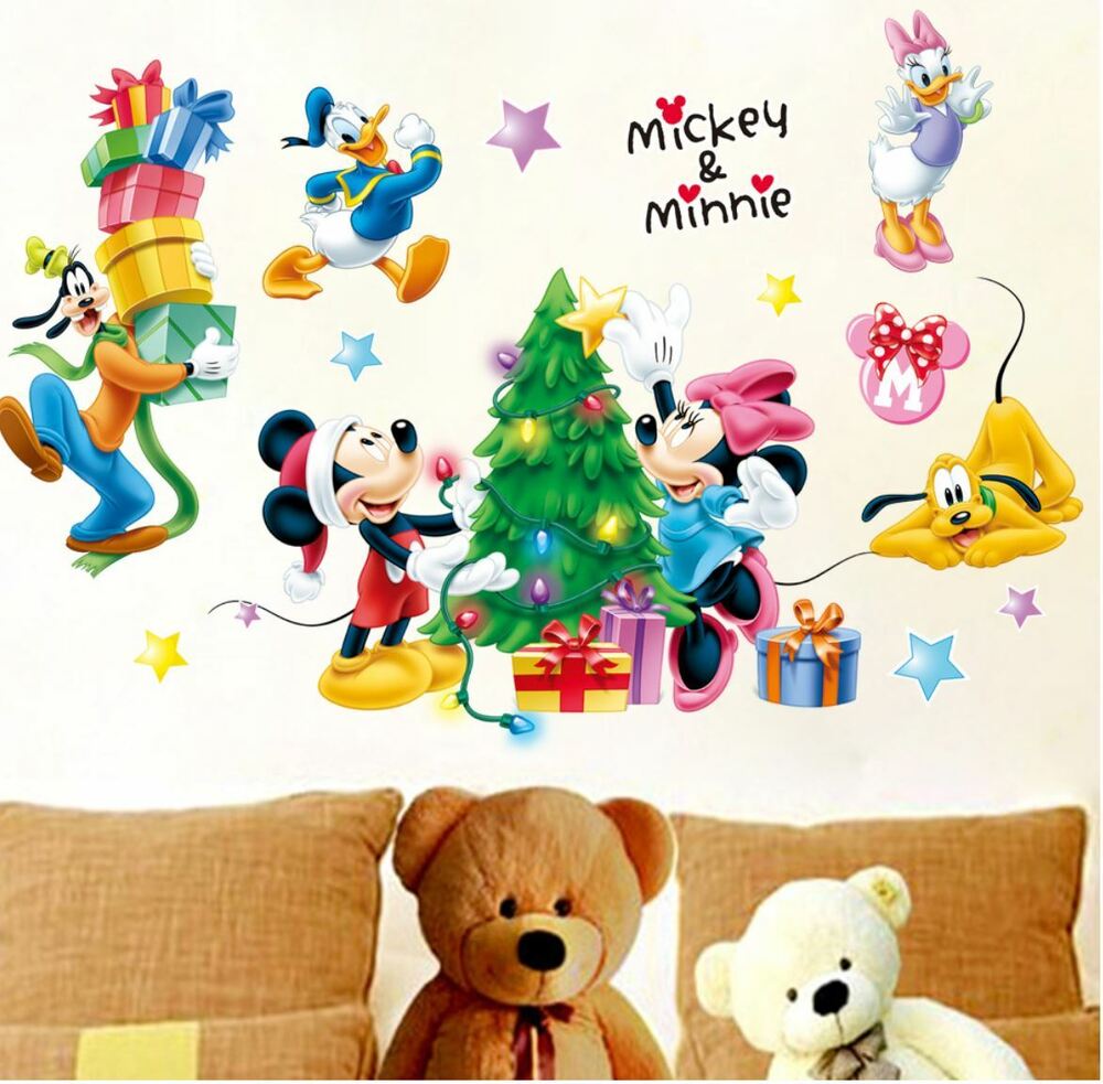 Wall Stickers Removable Mickey Minnie Mouse Kids Nursery Decal Picture Art Gift