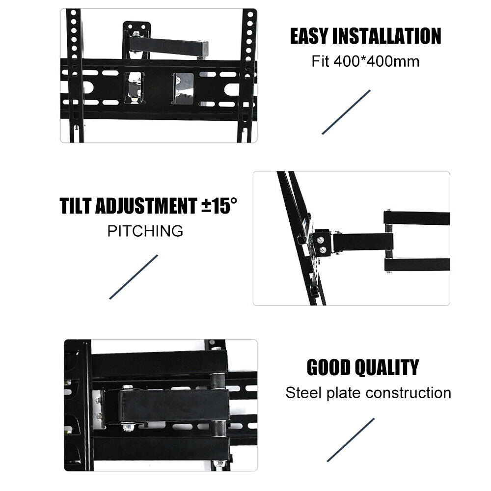 Full Motion TV Wall Bracket Mount Swivel Tlit Slim LCD LED 26 32 40 42 50 52 55"