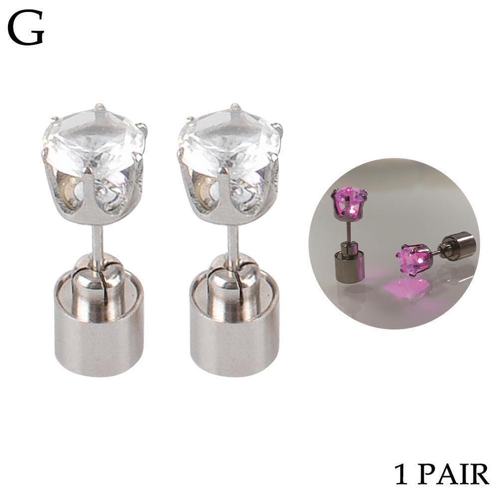 LED Earrings Glowing Light UpDiamond Crown Ear Drop Stud Pendant For Party U8R0