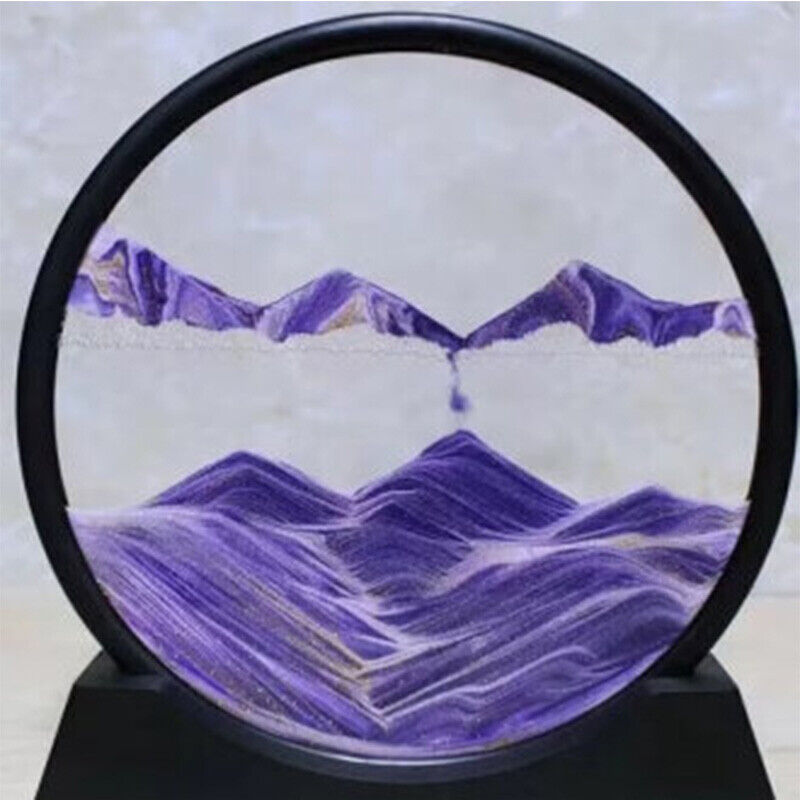 Moving Sand Art Picture Round Glass 3D Deep Quicksand Sea Sandscape Painting