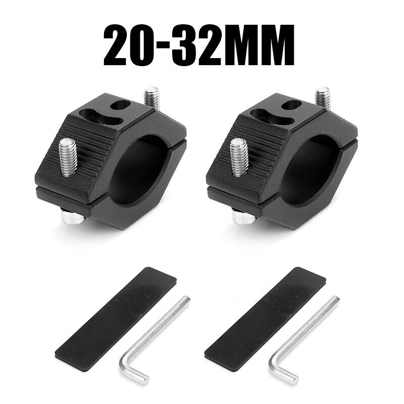 2X Motorcycle 20-32mm Fork Tube Bar Mount Clamp Headlight Spot Fog Light Bracket