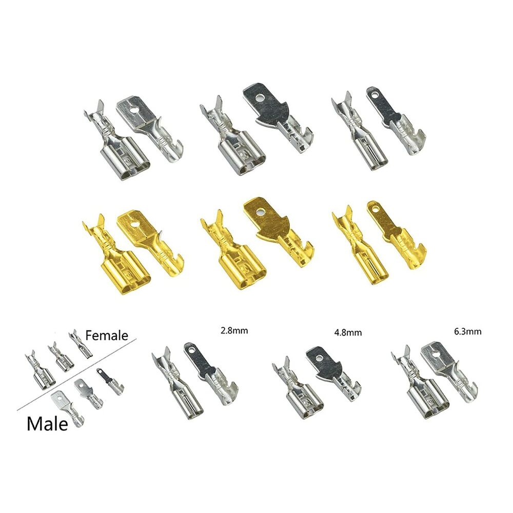 50Set 2.8/4.8/6.3mm Spade Male Female Terminals Electrical Wire Crimp Connectors