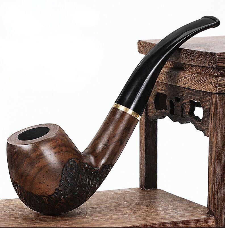 New Tobacco Pipe Classic Ebony Wood Tobacco Smoking Pipes 9mm Filter Element