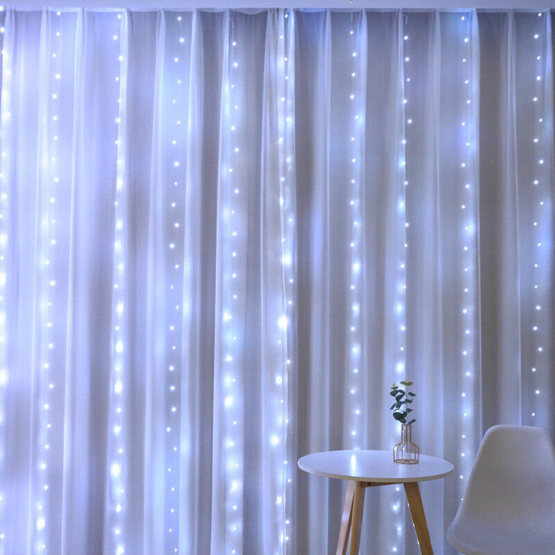 300 LED Window Curtain String Light Christmas Party Outdoor Indoor Decorations