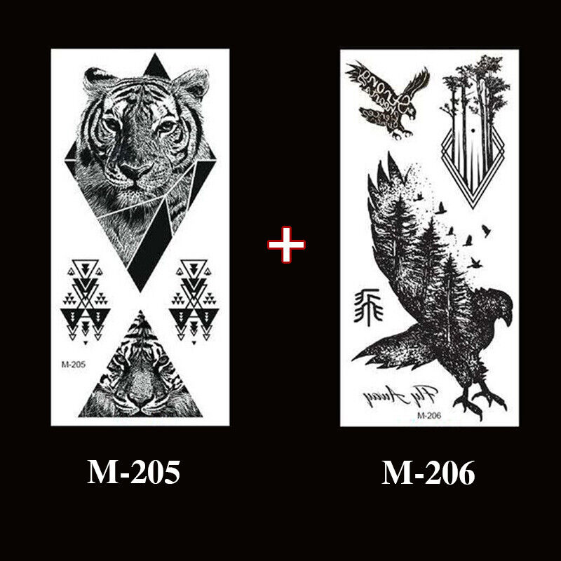 2Pcs Temporary Tattoo Sticker Cool Waterproof Leg Clavicle Fake Tattoos Body Art